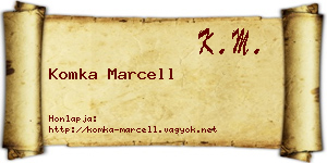 Komka Marcell névjegykártya